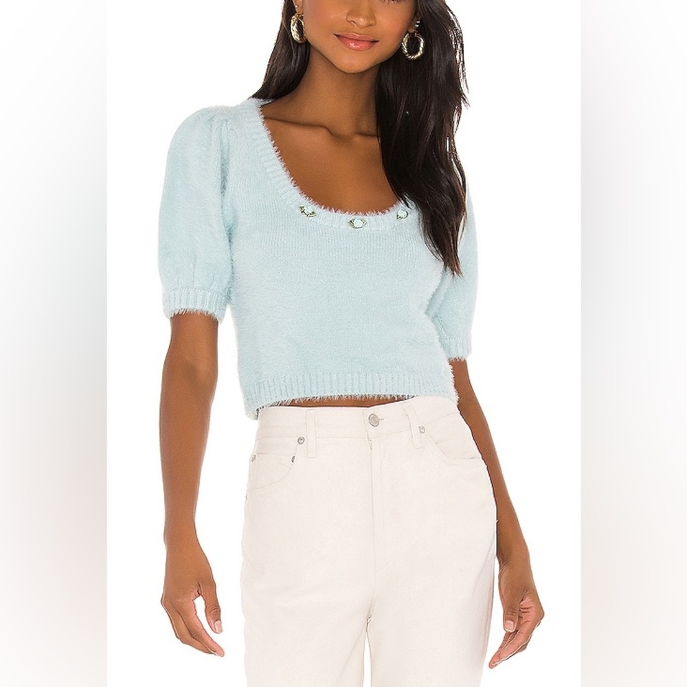 For Love and Lemons Anastasia Sweater in Sky